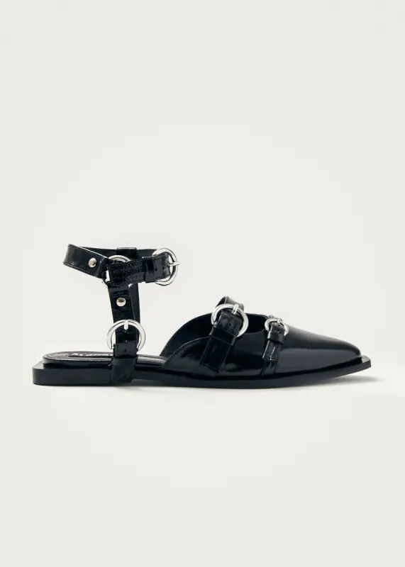 Thalara Onix Black Leather Ballet Flats sold by Ivalo.com