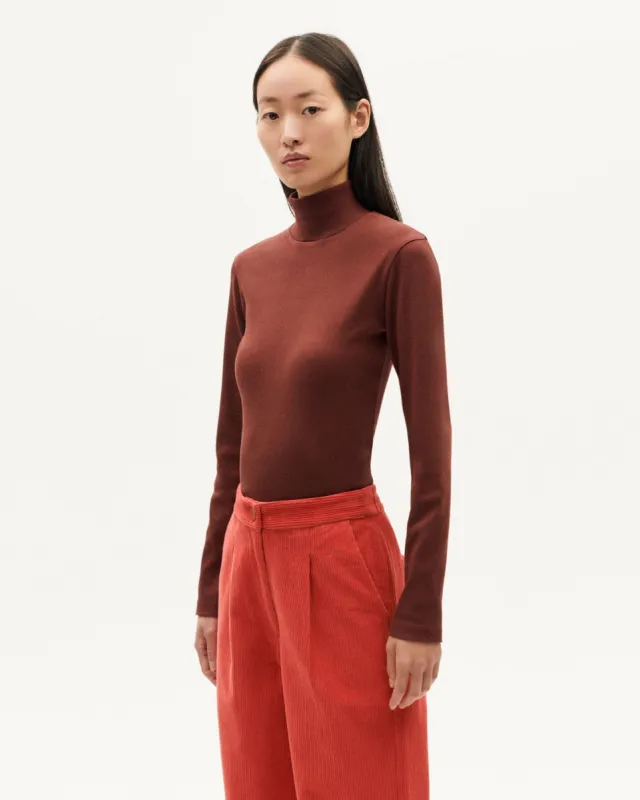 Aine Organic Cotton Rib Top Brown sold by Ivalo.com