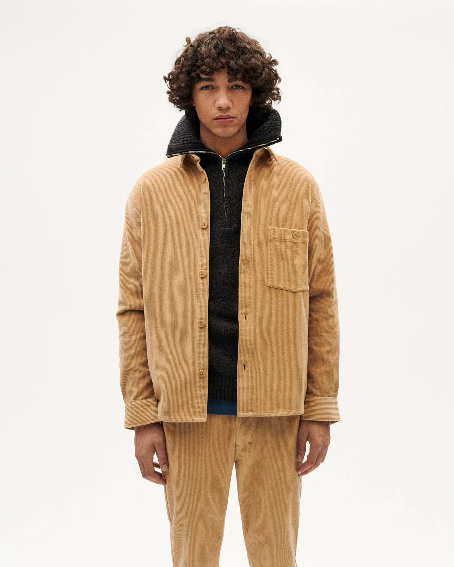 Men's Theo Corduroy Overshirt Beige sold by Ivalo.com