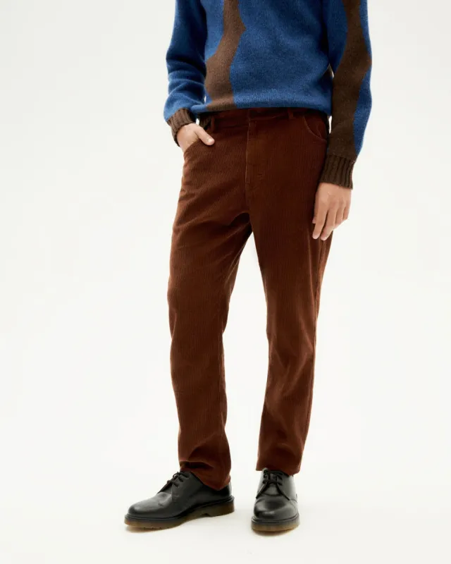 Men's 5 Pockets Corduroy Pants Brown sold by Ivalo.com