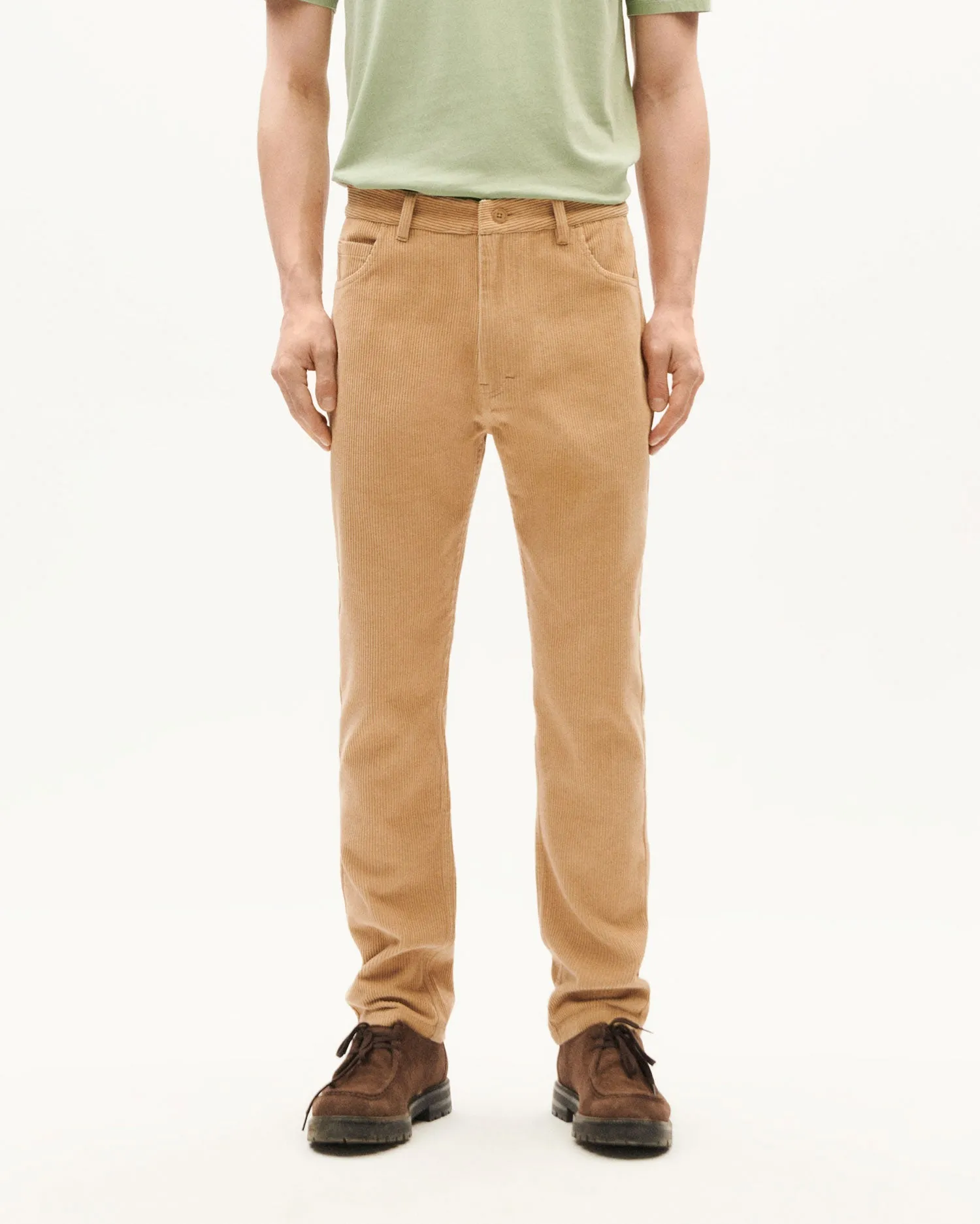 Men's 5 Pockets Corduroy Pants Beige sold by Ivalo.com
