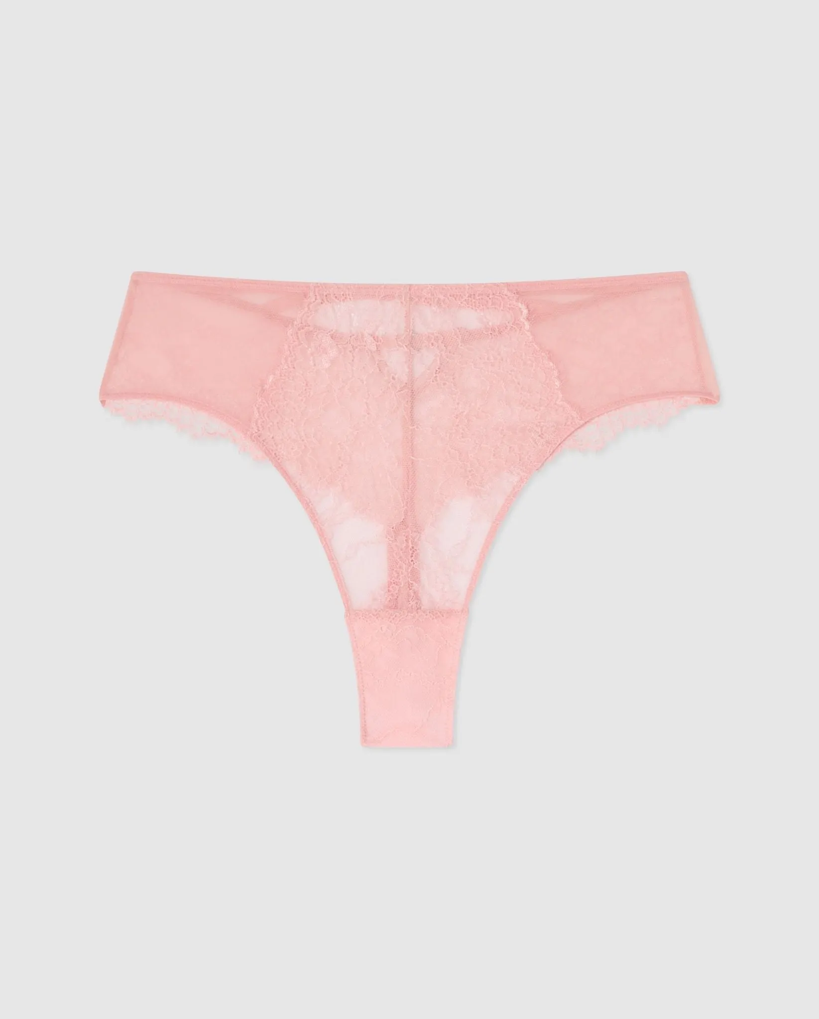 Lace Mesh Strappy Highwaist Thong Powder Pink sold by Ivalo.com