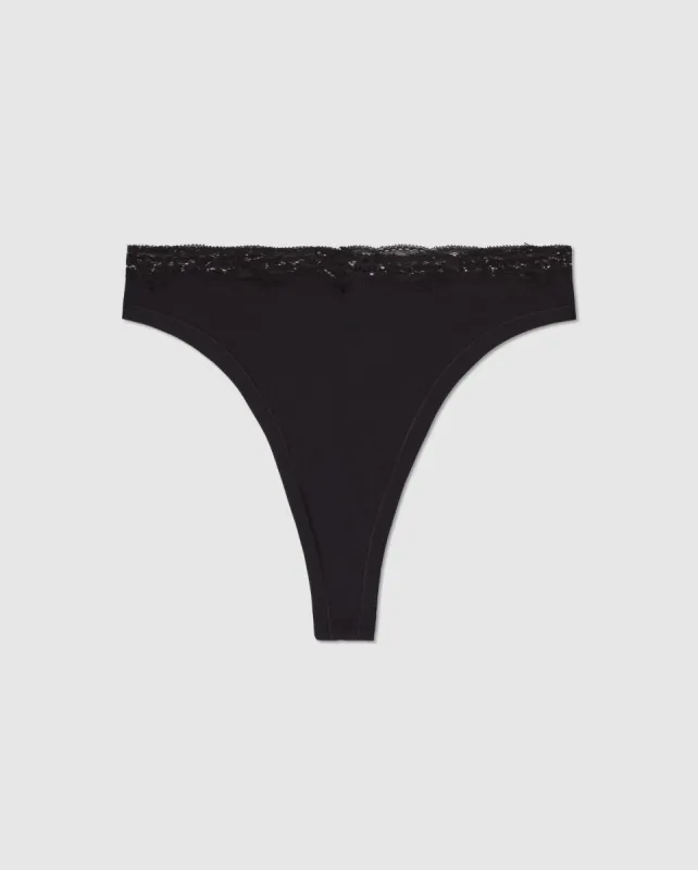 Micro Lace Thong Black sold by Ivalo.com