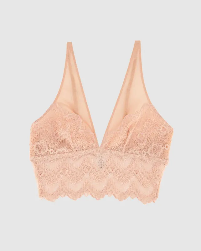 Lace Mesh Plunge Bralette Top Naked sold by Ivalo.com