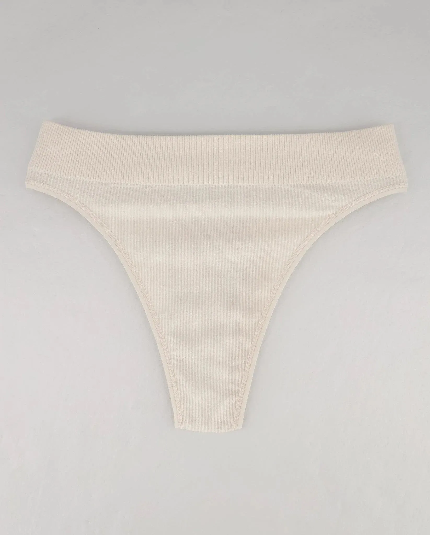 Seamless Ribbed High Cut String Crispy Cream sold by Ivalo.com