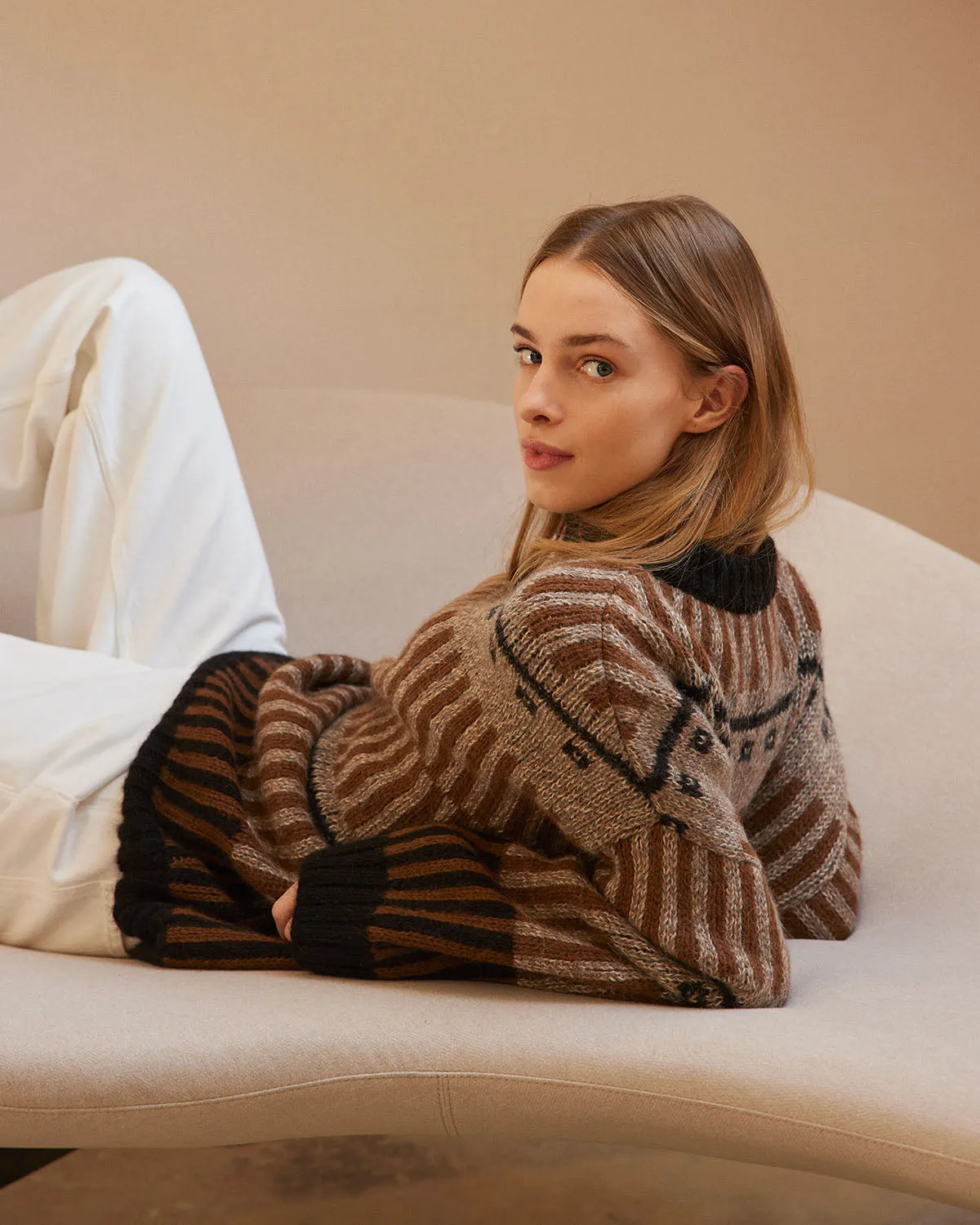 Ethno Alpaca Wool Sweater Brown sold by Ivalo.com product image thumbnail 5