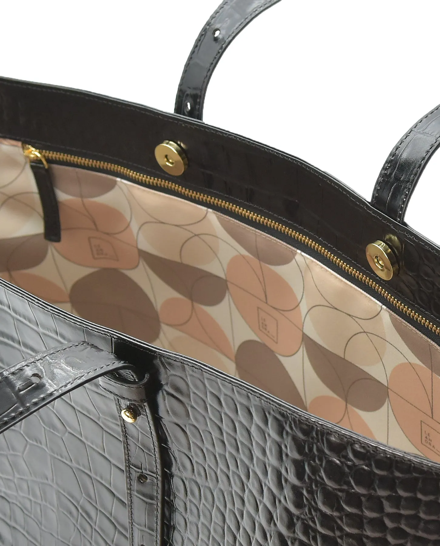 Croco Engraved Leather Shopping Bag Black sold by Ivalo.com product image thumbnail 3