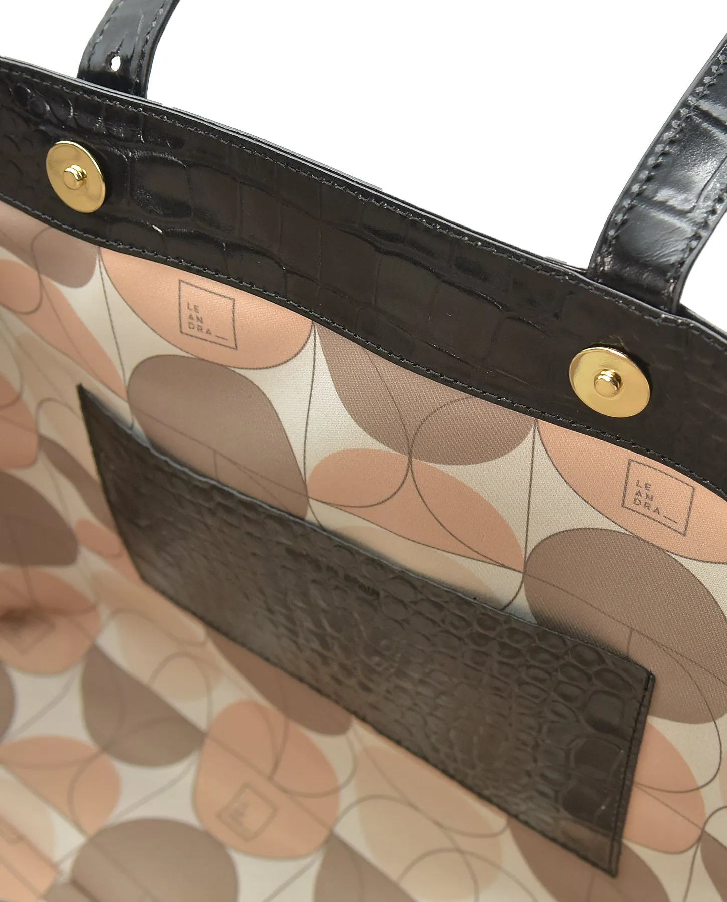 Croco Engraved Leather Shopping Bag Black sold by Ivalo.com product image thumbnail 4