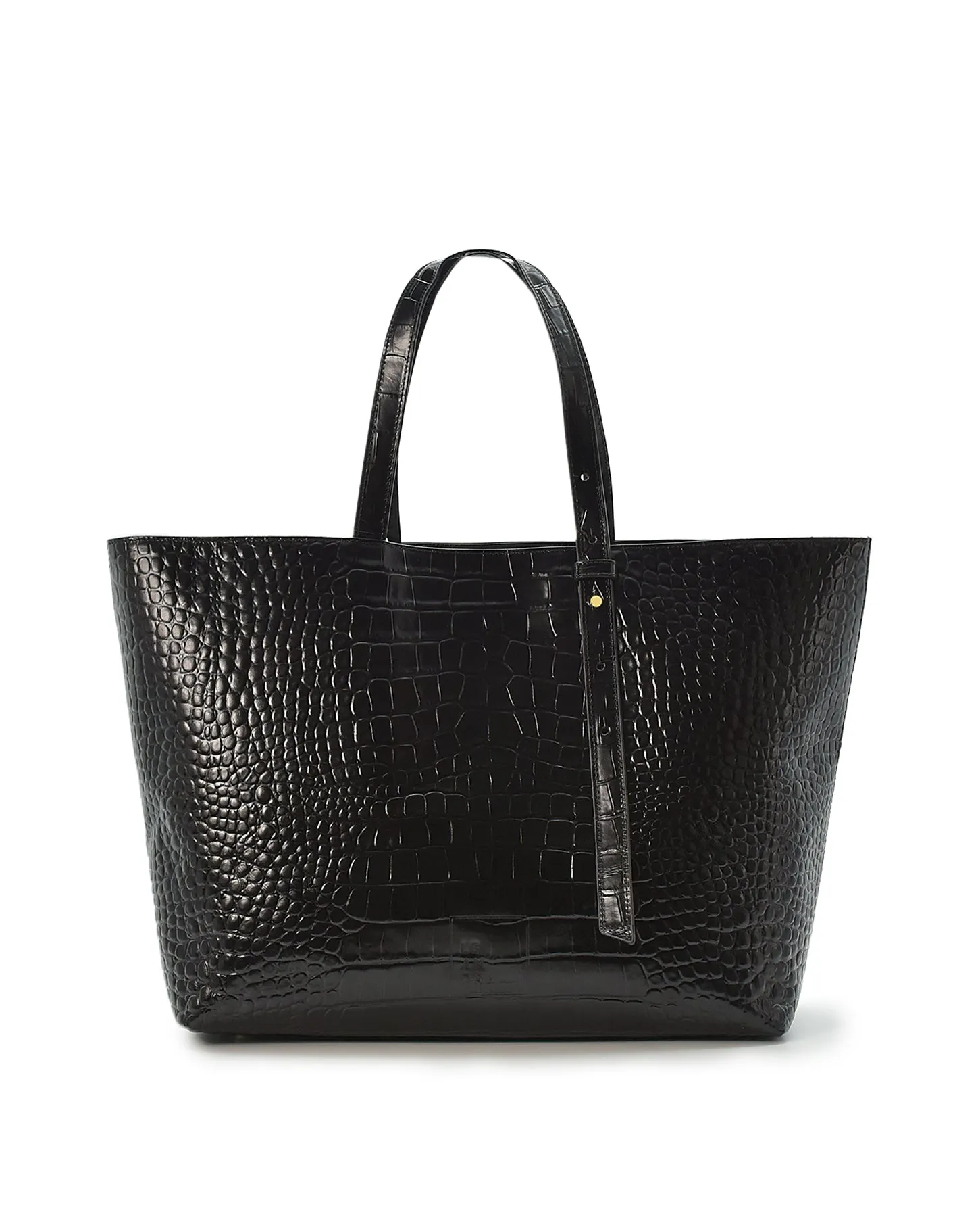 Croco Engraved Leather Shopping Bag Black sold by Ivalo.com product image thumbnail 5