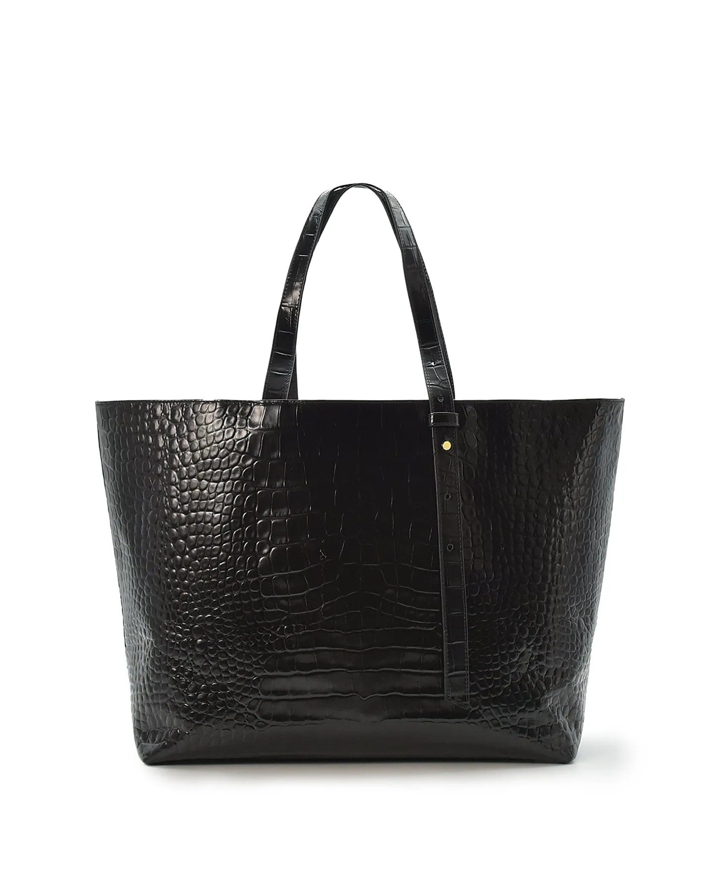 Croco Engraved Leather Shopping Bag Black sold by Ivalo.com product image thumbnail 2
