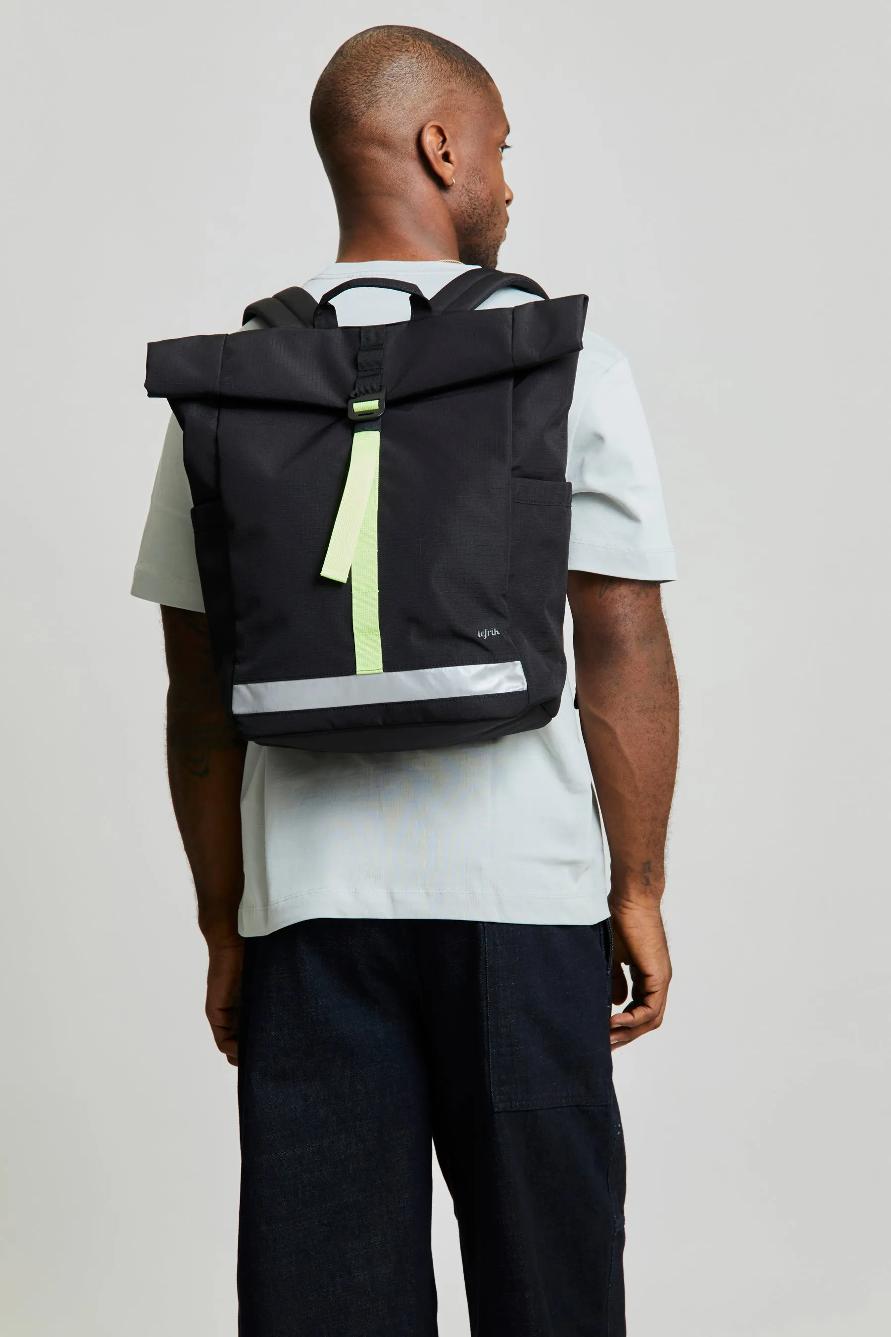 Lars Roll Backpack Black Lime Vandra sold by Ivalo.com product image thumbnail 2