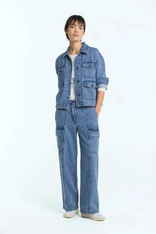 Yata Jeans Jim Mid Marble Blue sold by Ivalo.com