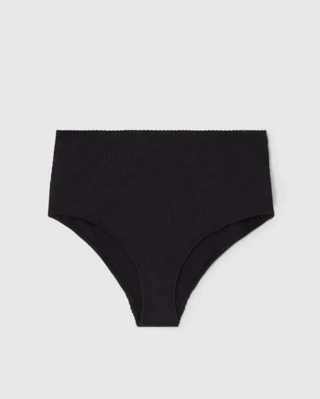 Highwaist Bikini Briefs Black Rib sold by Ivalo.com