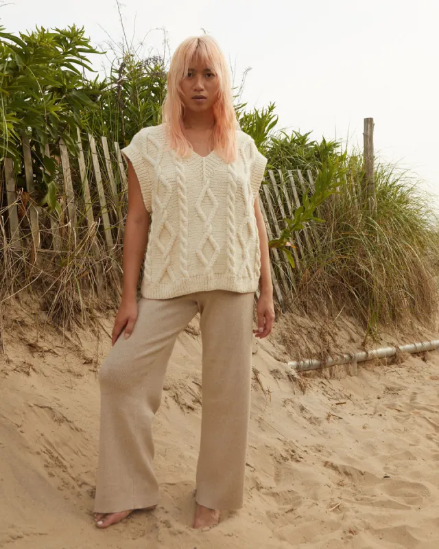 Laimė Alpaca Wool & Cotton Vest Naked Oat Milk sold by Ivalo.com