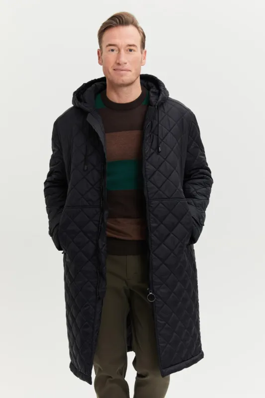 Pentti Water & Wind Repellent Quilted Parka Coat Black sold by Ivalo.com