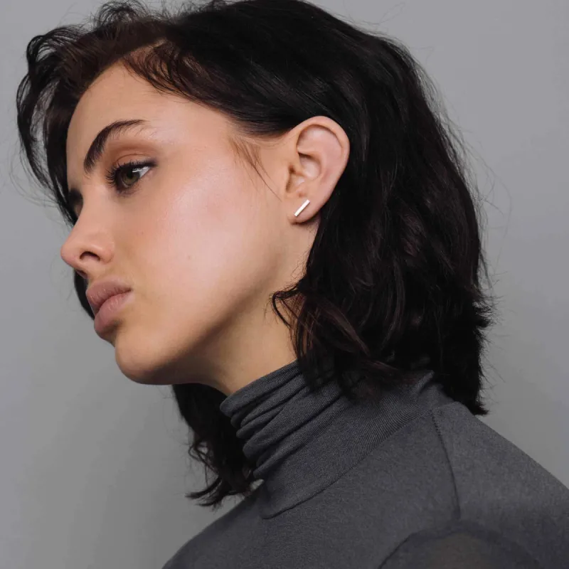 Satin Bar Stud Earrings sold by Ivalo.com