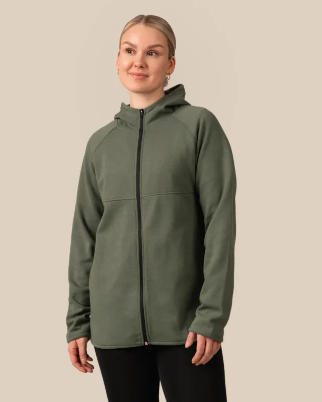 Toive Zip-Up Hoodie Long Sage Green sold by Ivalo.com