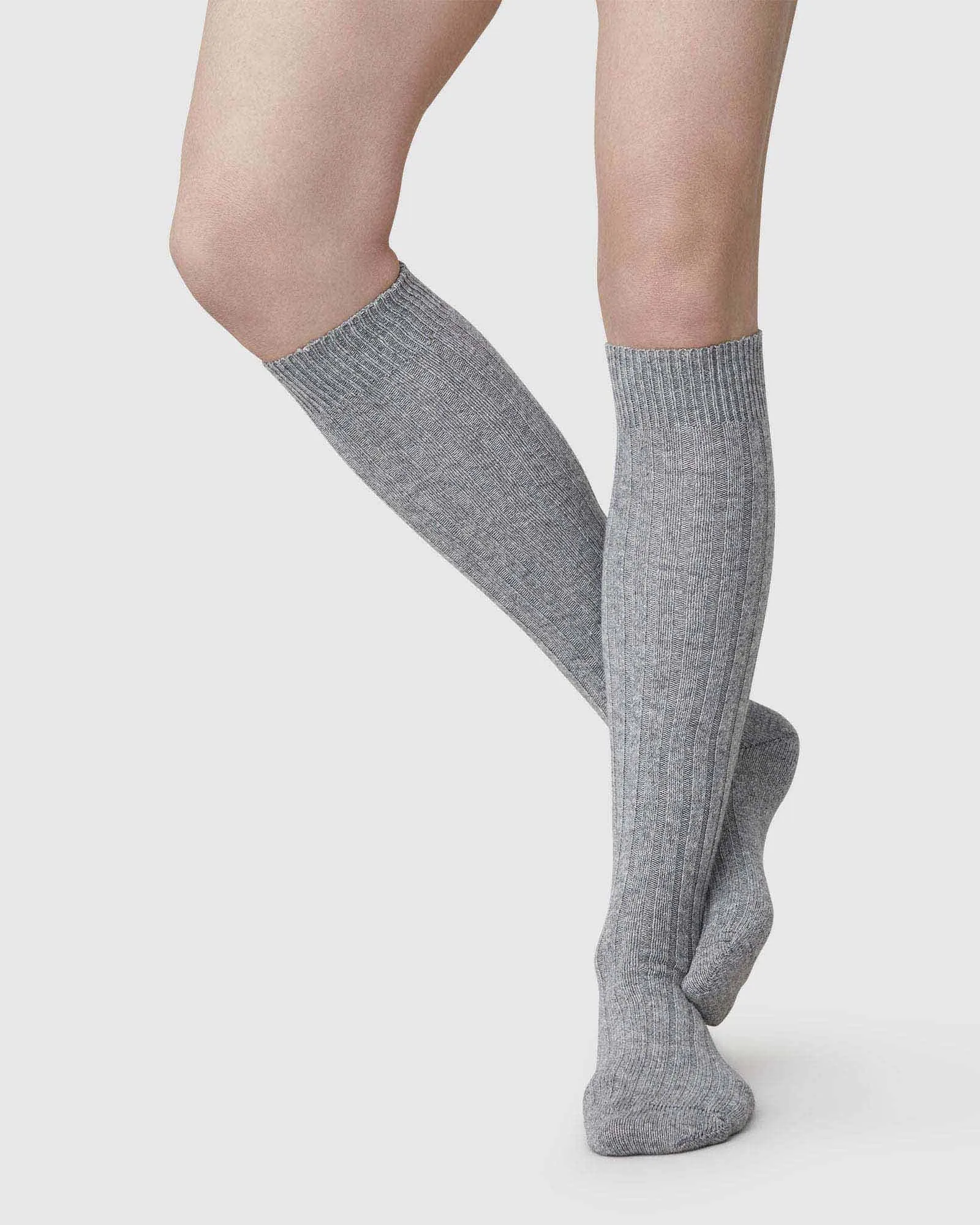 Bodil Chunky Knee-High Wool Socks 2-Pack Black/Grey sold by Ivalo.com product image thumbnail 3