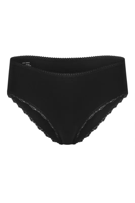 Paloma Organic Cotton Lace Briefs Black sold by Ivalo.com