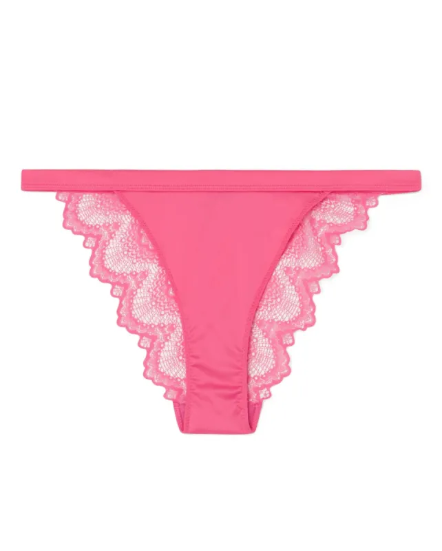 Satin Lace Bikini Tanga Bubblegum Pink sold by Ivalo.com
