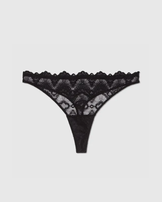 Lace Period Thong Black sold by Ivalo.com