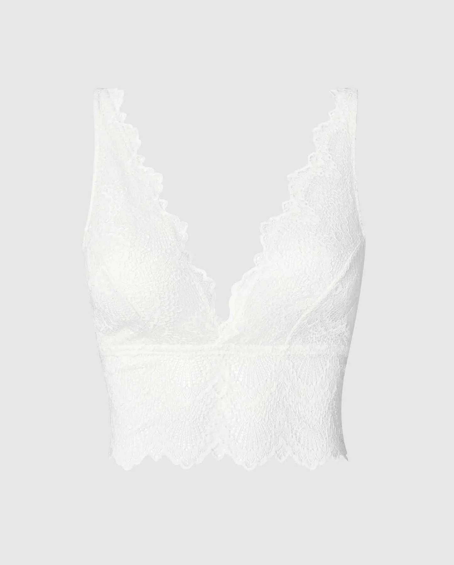 Lace Plunge Bralette Top Blanche White sold by Ivalo.com