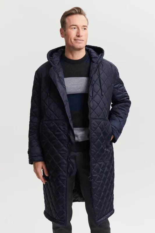 Pentti Water & Wind Repellent Quilted Parka Coat Blue sold by Ivalo.com