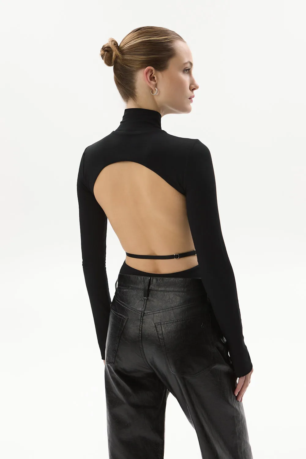 Turtleneck Bodysuit With Cut-Out Back Black sold by Ivalo.com product image thumbnail 2