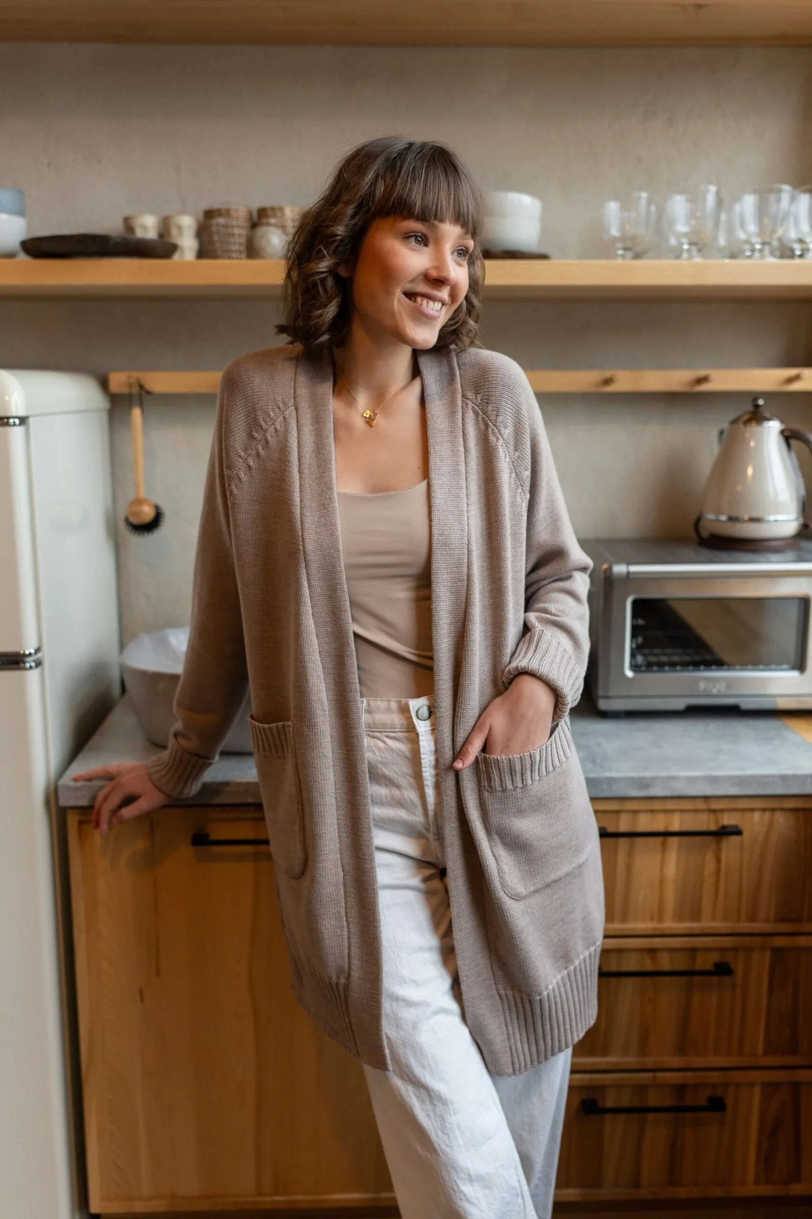 Long Raglan Sleeve Merino Wool Cardigan sold by Ivalo.com product image thumbnail 3