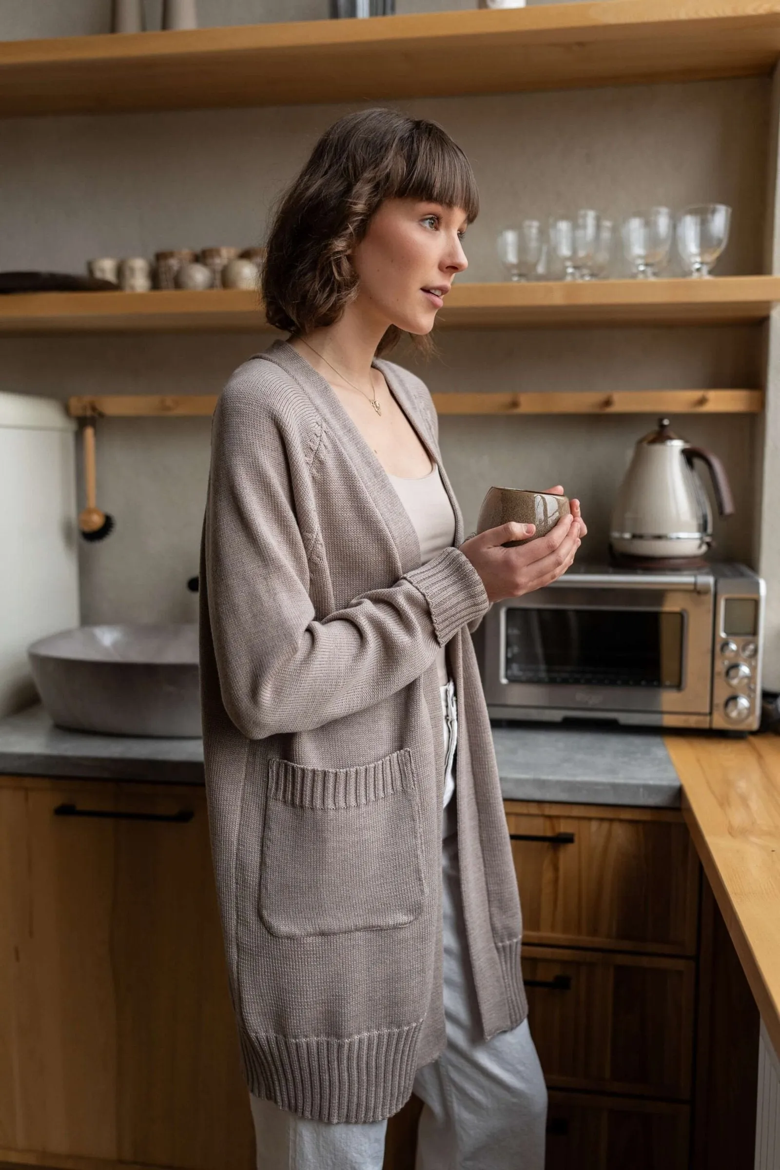 Long Raglan Sleeve Merino Wool Cardigan sold by Ivalo.com product image thumbnail 4