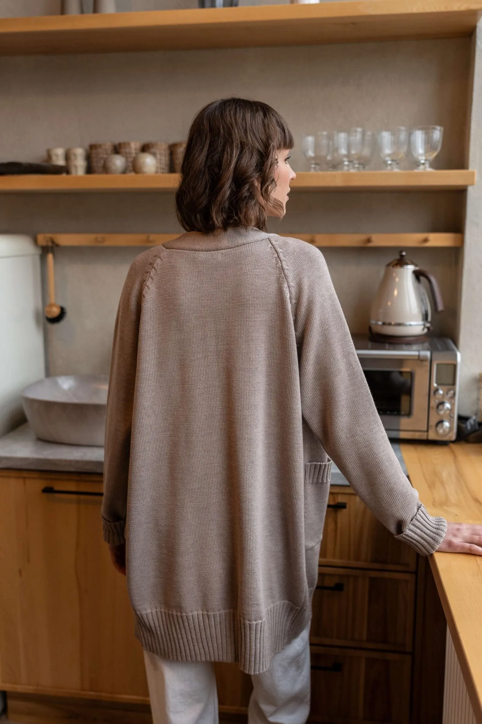 Long Raglan Sleeve Merino Wool Cardigan sold by Ivalo.com product image thumbnail 5