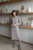 Longline Merino Wool Dress With Turn-Up Trims Beige sold by Ivalo.com