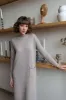 Longline Merino Wool Dress With Turn-Up Trims Beige sold by Ivalo.com