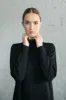 Turtleneck Knitted Merino Wool Sweater Dress Black sold by Ivalo.com