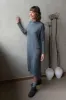 Longline Merino Wool Dress With Turn-Up Trims Grey sold by Ivalo.com