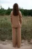 Merino Wool Wide-Leg Knitted Pants Camel sold by Ivalo.com