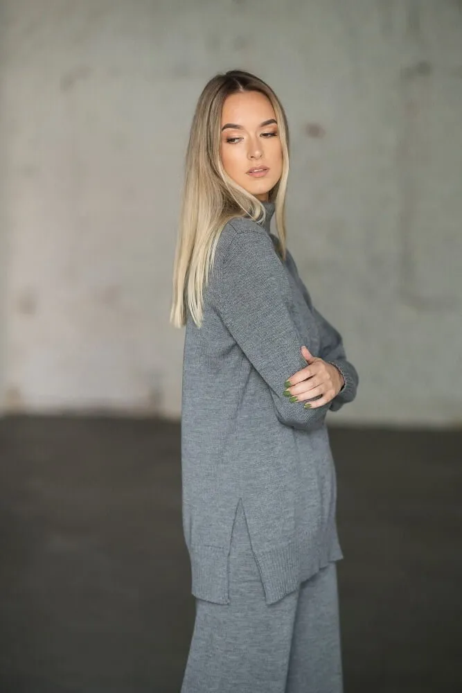 Merino Wool Turtleneck Sweater Grey sold by Ivalo.com product image thumbnail 2