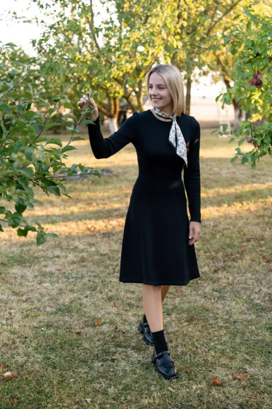 Mini Knitted Merino Wool A-Line Dress Black sold by Ivalo.com