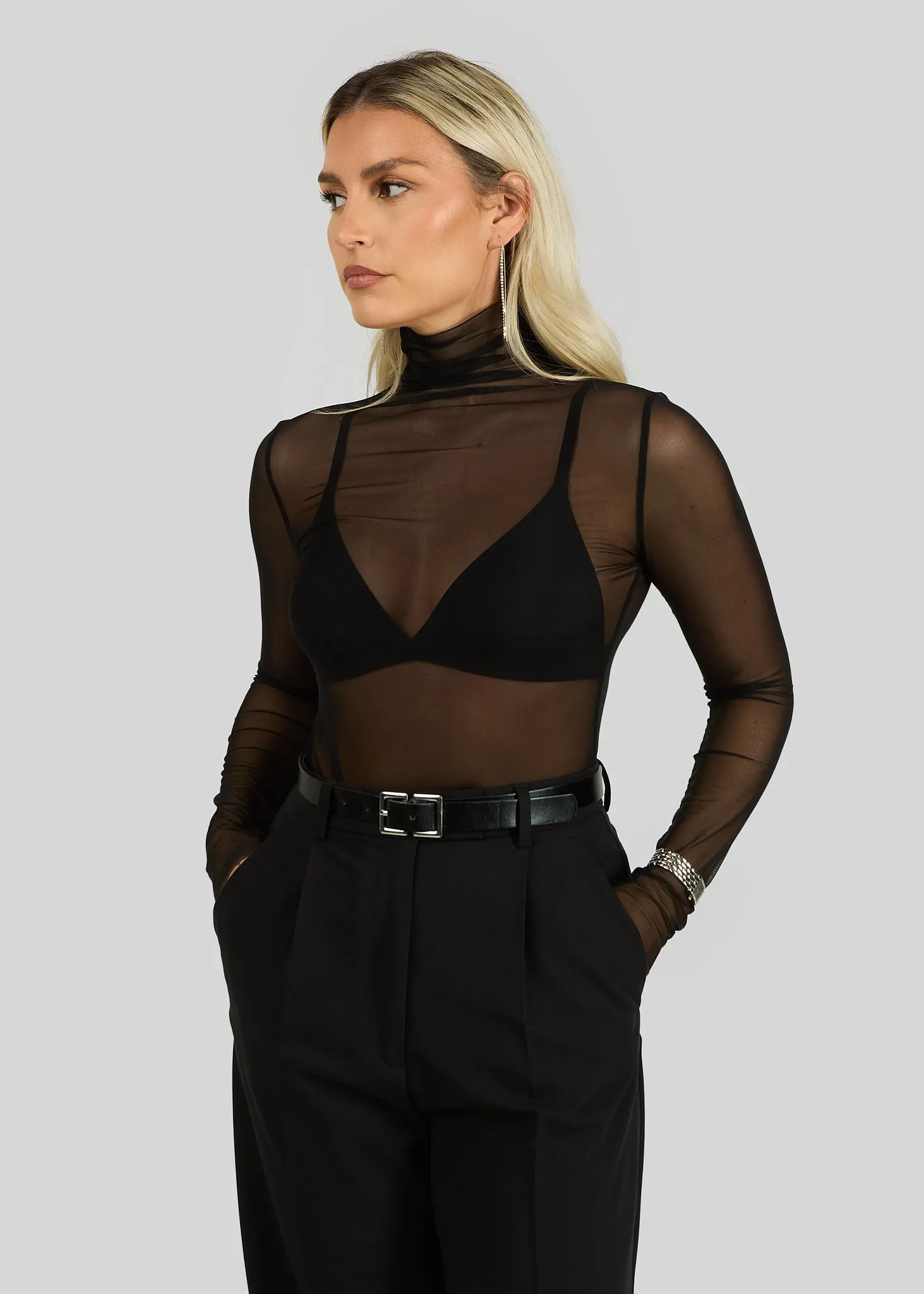 Petrus See-Through Turtleneck Sweater Black sold by Ivalo.com