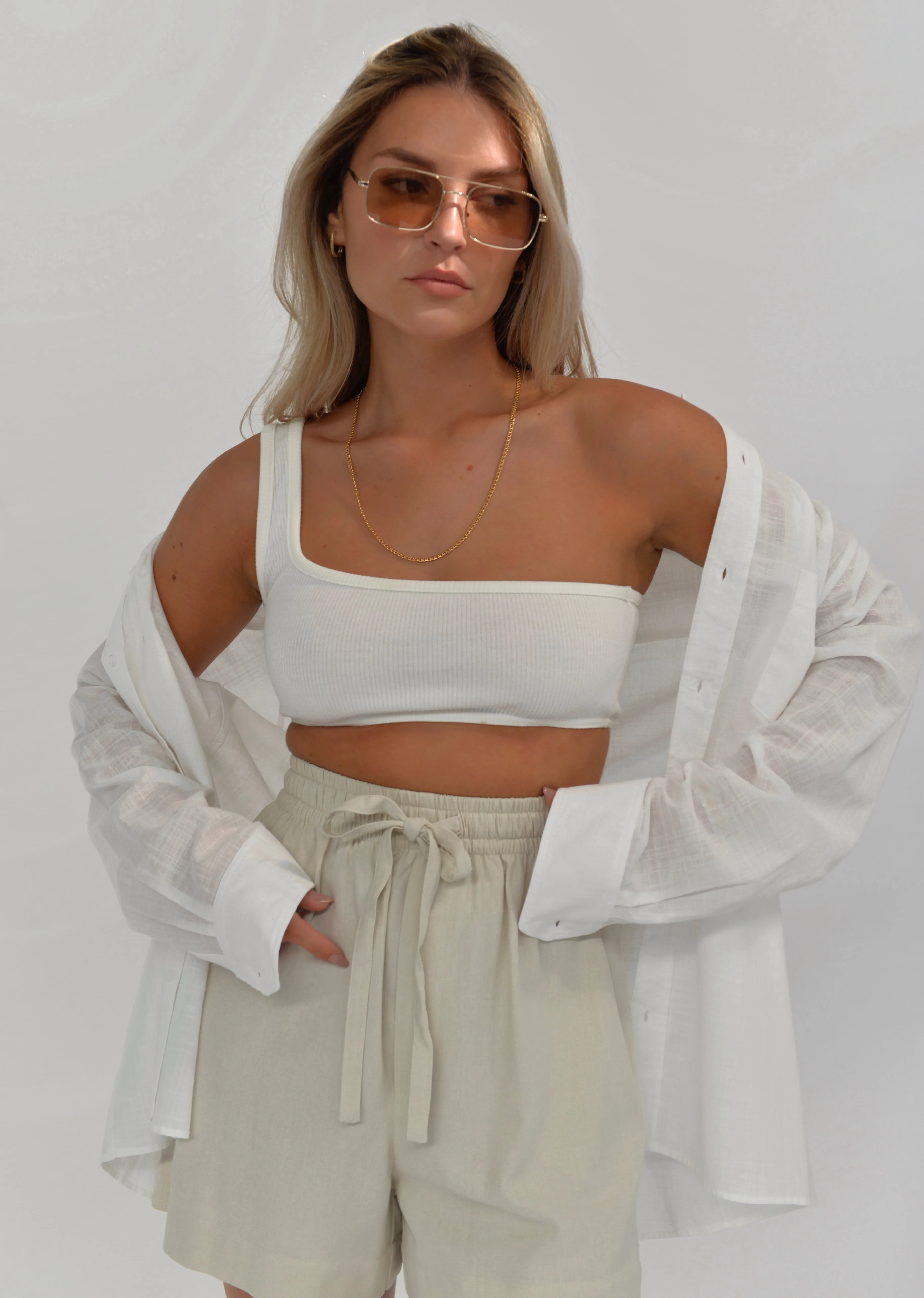 One Shoulder Ribbed Top White sold by Ivalo.com product image thumbnail 3