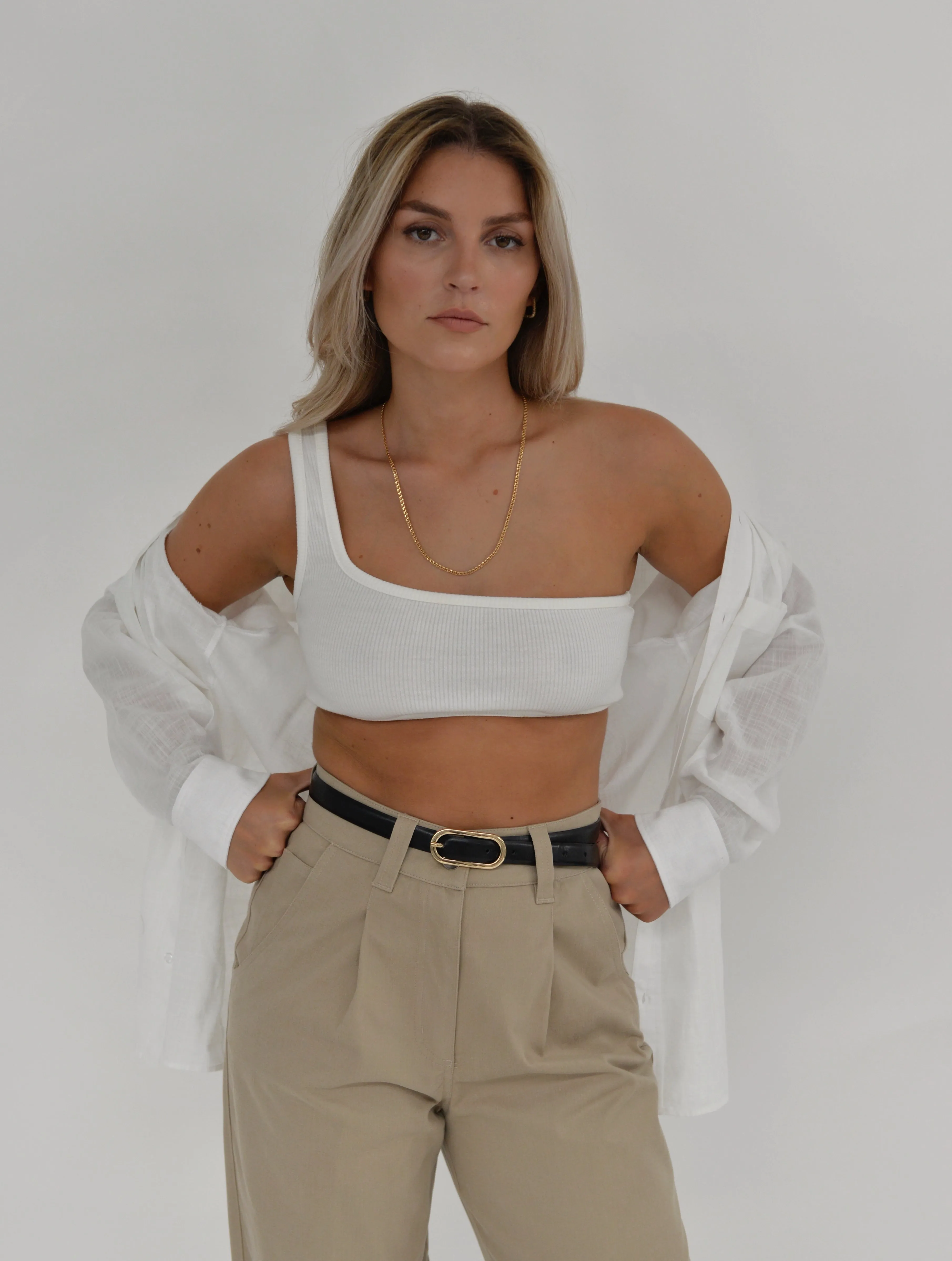 One Shoulder Ribbed Top White sold by Ivalo.com product image thumbnail 5