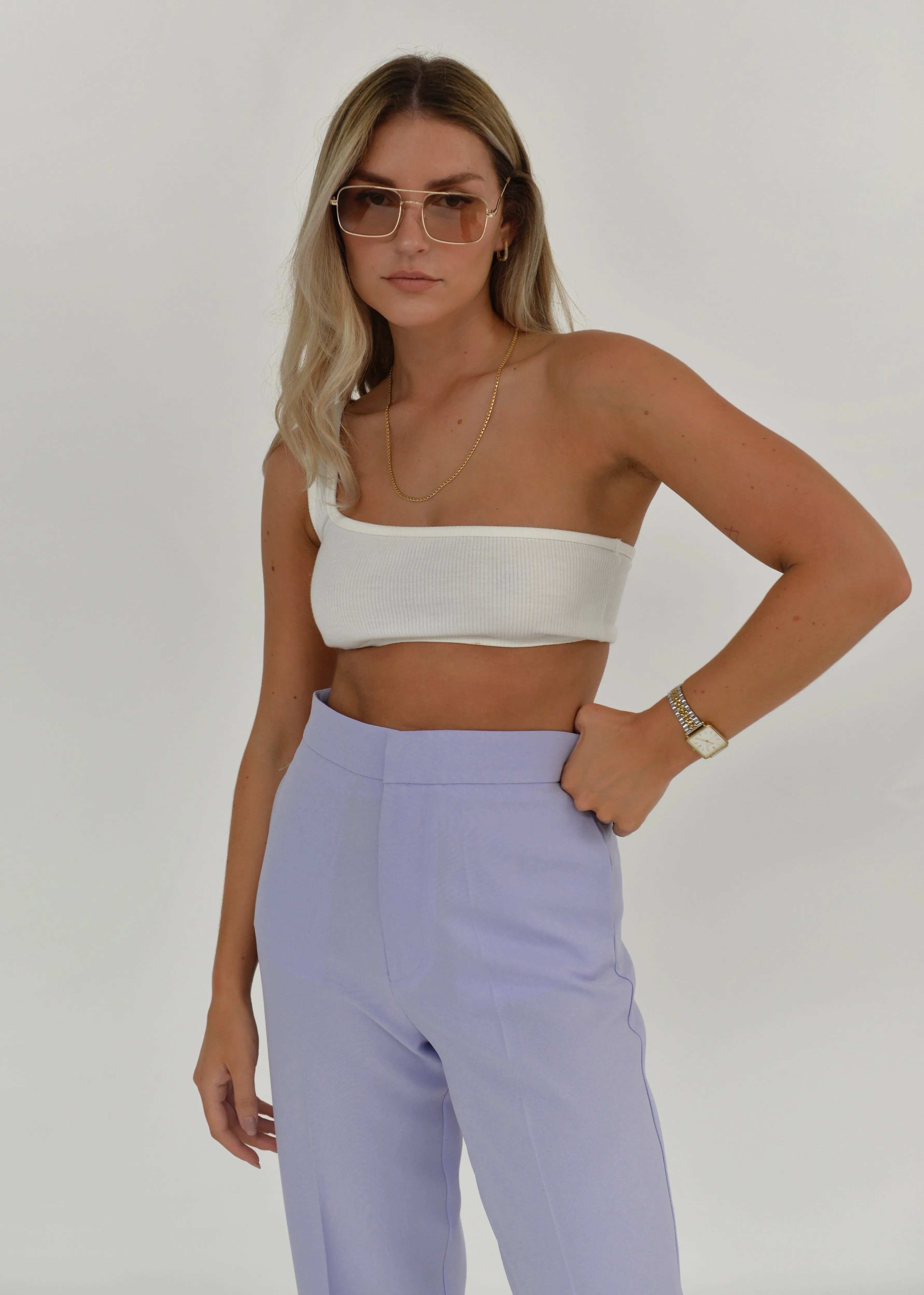 One Shoulder Ribbed Top White sold by Ivalo.com product image thumbnail 4