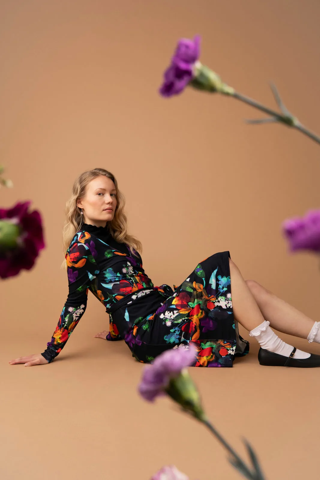 Soft Wrap Dress Black Bouquet sold by Ivalo.com product image thumbnail 5