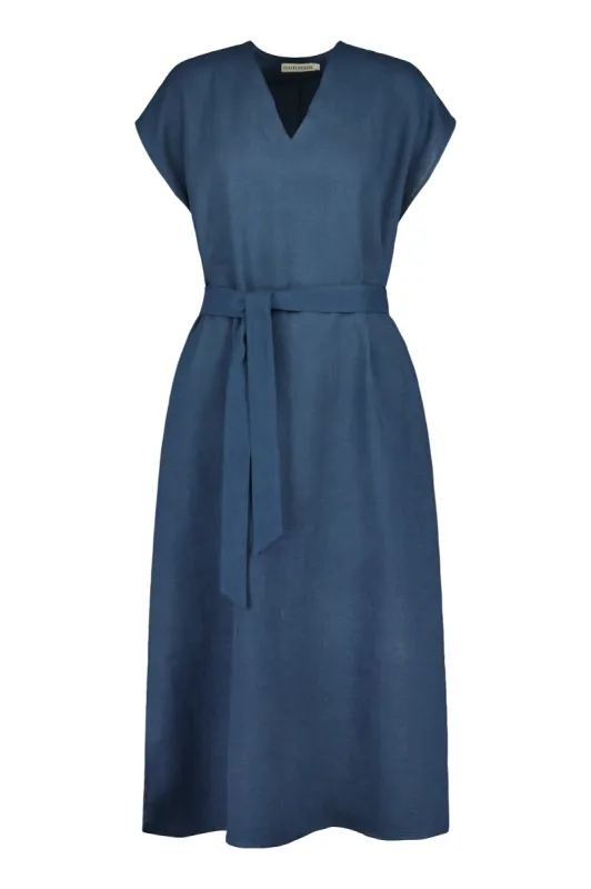 Väsby Linen Maxi Dress Navy Blue sold by Ivalo.com