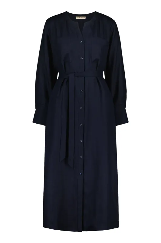 Nauvo Linen Shirt Dress Blue sold by Ivalo.com