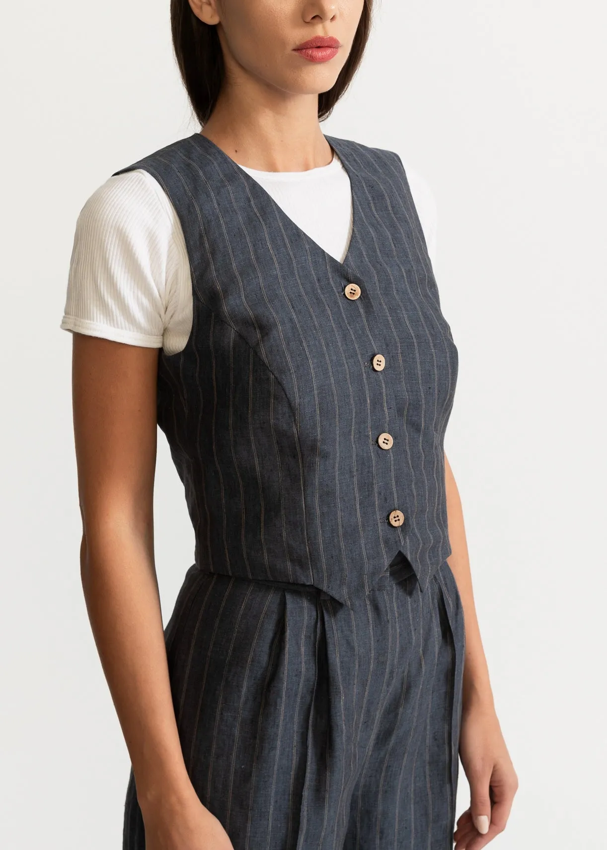 Women's Figa Linen Set Grey Stripes sold by Ivalo.com product image thumbnail 3