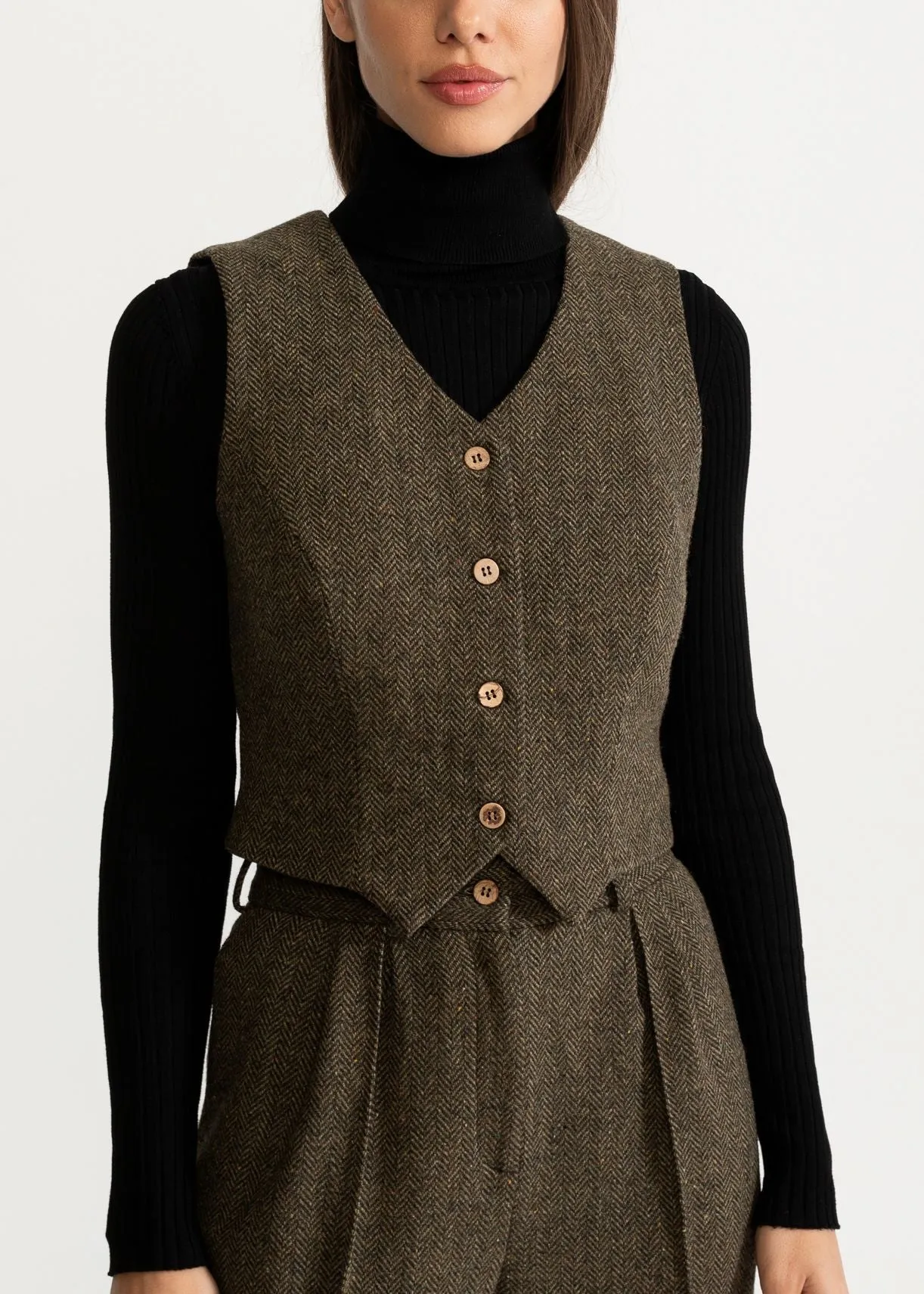 Women's Figa Wool Waistcoat Green sold by Ivalo.com
