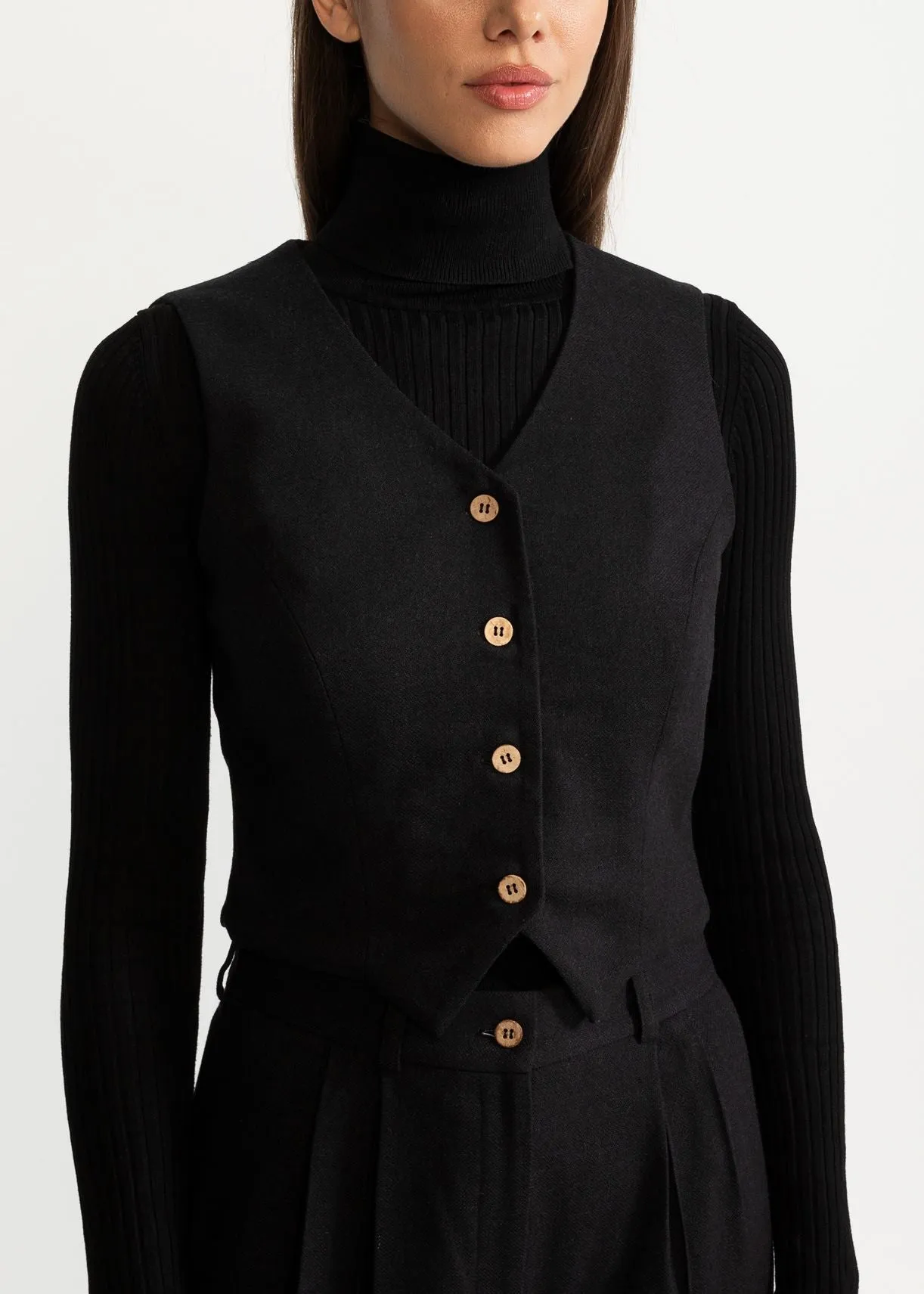 Women's Figa Wool Waistcoat Black sold by Ivalo.com