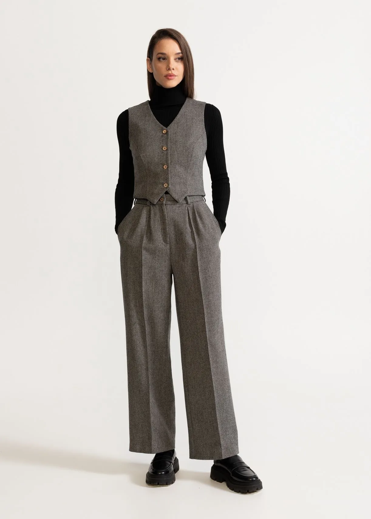 Women's Figa Wool Waistcoat Chambray Grey sold by Ivalo.com product image thumbnail 3