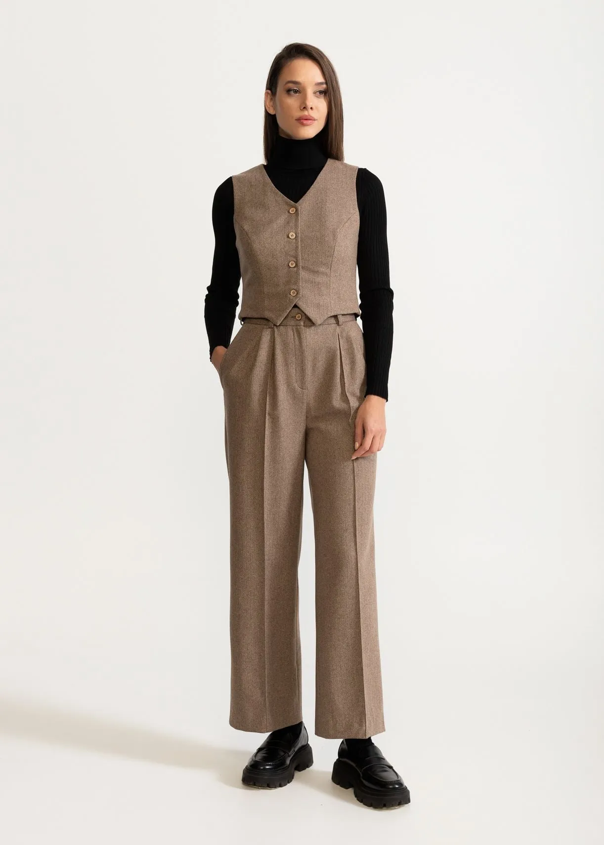 Women's Figa Wool Waistcoat Brown sold by Ivalo.com product image thumbnail 3